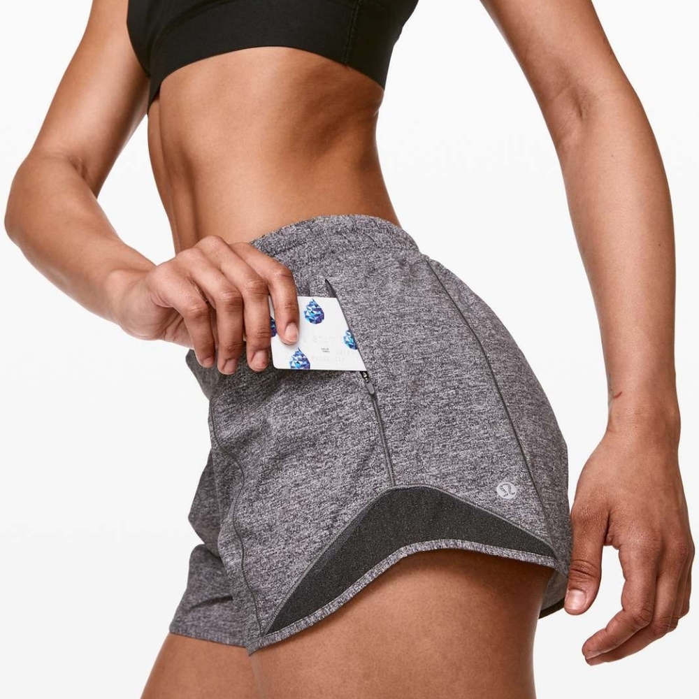 Lululemon Hotty Hot Short II *Long 4" Heather Lux Multi Black / Heathered Black - Picture 6 of 13